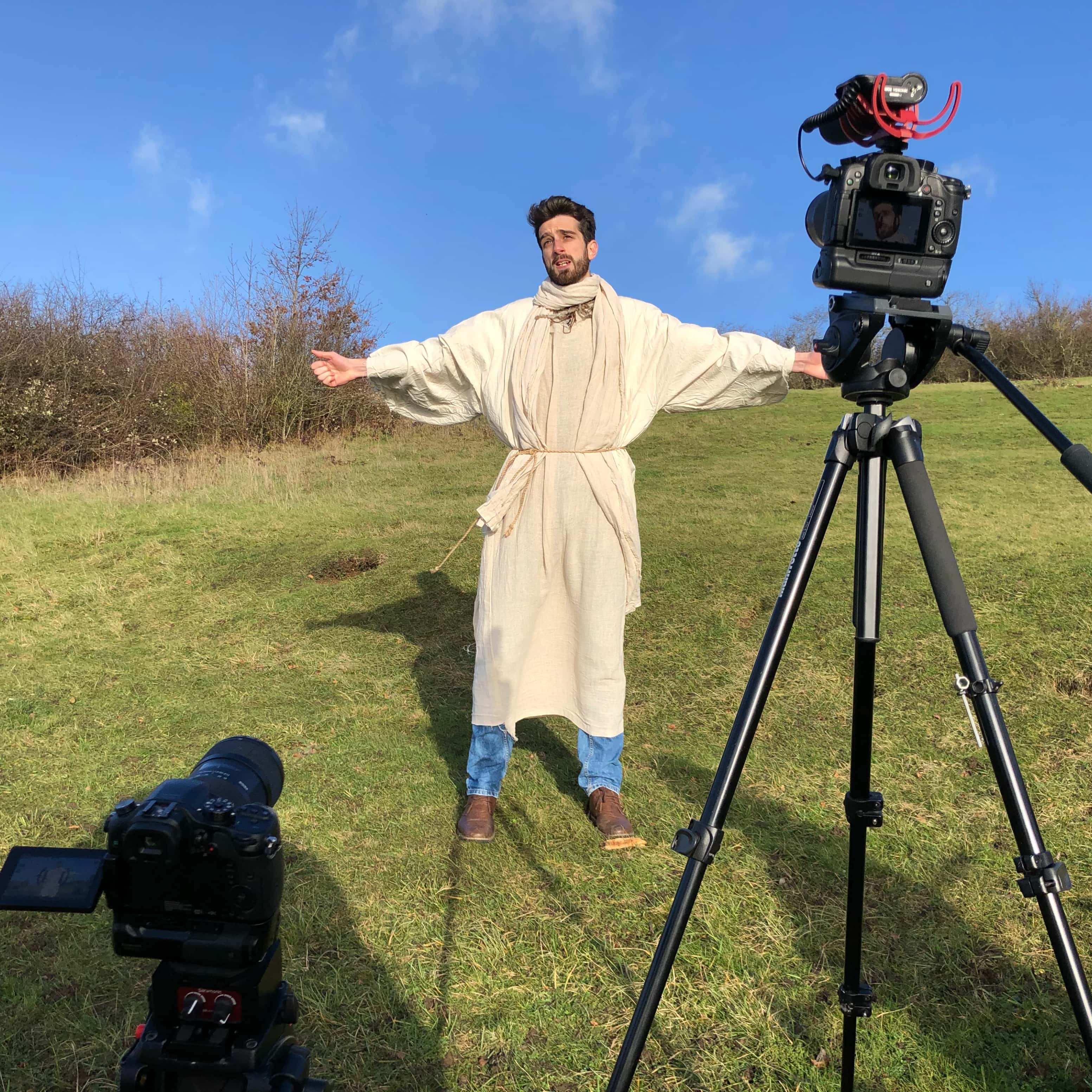 filming a jesus drama for Easter